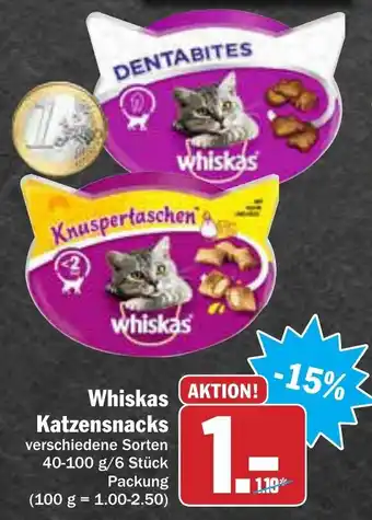 AEZ Whiskas Katzensnacks 40/100g Angebot