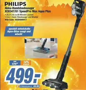 Expert Philips Akku-handstaubsauger Xc8347.01 Speedpro Max Aqua Plus Angebot