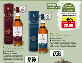 Lidl Ben Bracken Speyside Single Malt Scotch Whisky Ben Bracken Highland Single Malt Scotch Whisky Angebot