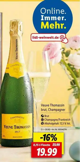 Lidl Veuve Thomassin Brut Champagner Angebot