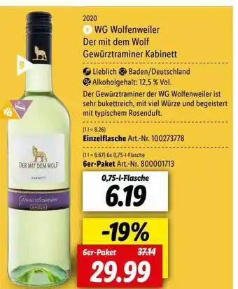 Lidl 2020 Wg Wolfenweiler Der Mit Dem Wolf Gewürztraminer Kabinett Angebot