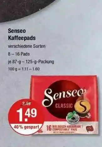 V Markt Senseo Kaffeepads Verschedene Sorten Angebot