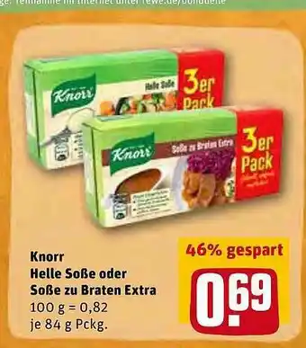 REWE Knorr Helle Soße Oder Soße Zu Braten Extra Angebot
