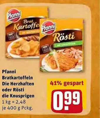 REWE Pfanni Bratkartoffeln Die Herzhaften Oder Rösti Die Knusprigen Angebot