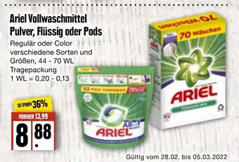 Edeka Frischemarkt Ariel Vollwaschmittel Pulver, Flussig oder Pods Angebot