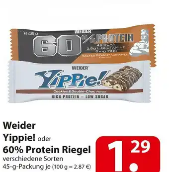 Famila Nord Ost Weider yippie! oder 60% protein riegel Angebot