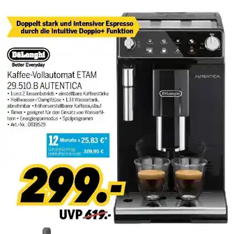 MEDIMAX DeLonghi Kaffeevollautomat ETAM 29.510.B Autentica Angebot