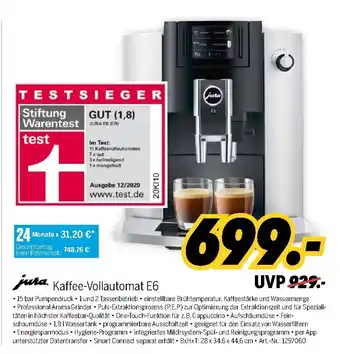 MEDIMAX Jura Kaffeevollautomat E6 Angebot