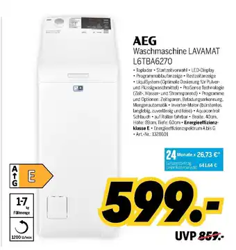 MEDIMAX AEG Waschmaschine Lavamat L6TBA6270 Angebot