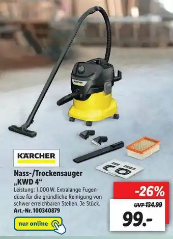 Lidl Kärcher Nass- Trockensauger „kwd 4“ Angebot