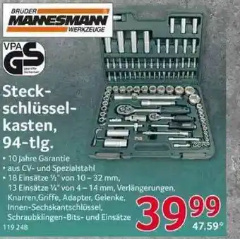 Selgros Mannesmann Steckschlüsselkasten 94tlg Angebot