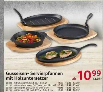 Selgros Gusseisen- Servierpfannen Mit Holzuntersetzer Angebot