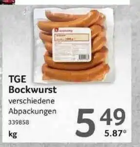 Selgros Tge Bockwurst Angebot