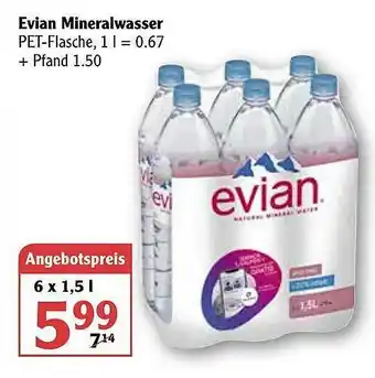 Globus Evian Mineralwasser Angebot