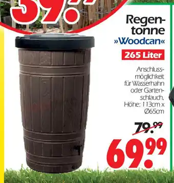 Wreesmann Regentonne Woodcan 265 Liter113 cm x 65 cm Angebot