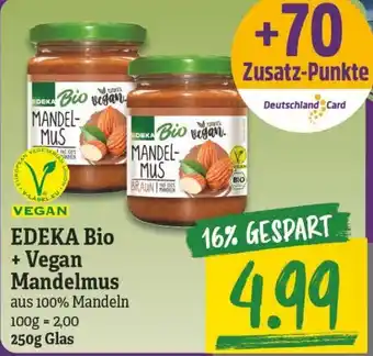 NP Discount Edeka Bio + Vegan Mandelmus 250g Glas Angebot