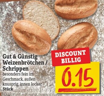 NP Discount Gut & Günstig Weizenbrötchen/Schrippen Angebot