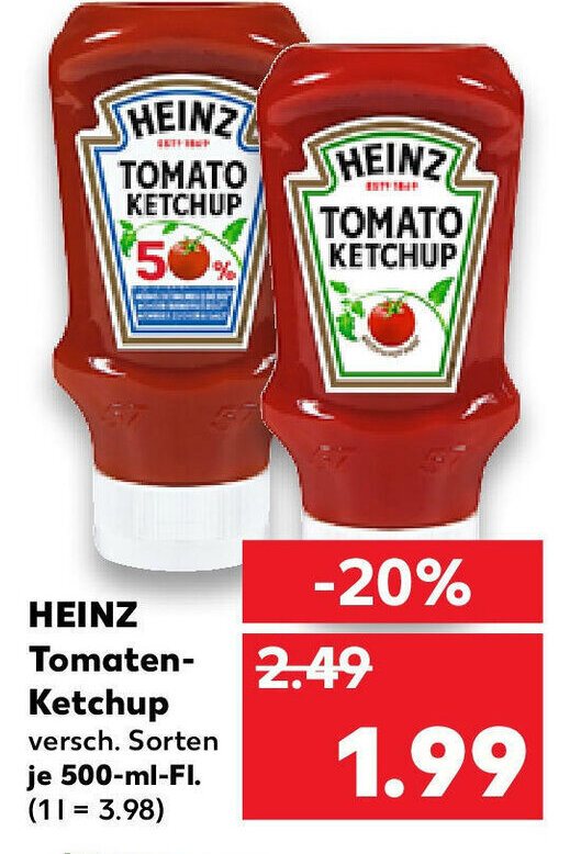 Heinz TomatenKetchup je 500mlFl. Angebot bei Kaufland