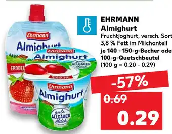 Kaufland Ehrmann Almighurt je 140 - 150-g-Becher oder 100-g-Quetschbeutel Angebot