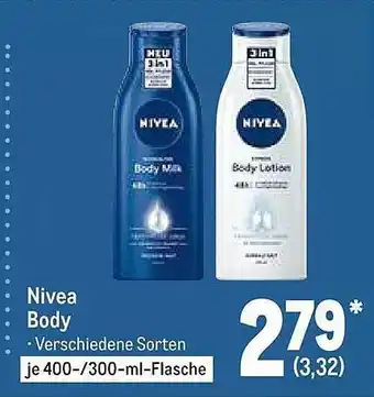 METRO Nivea Body 400/300ml Angebot