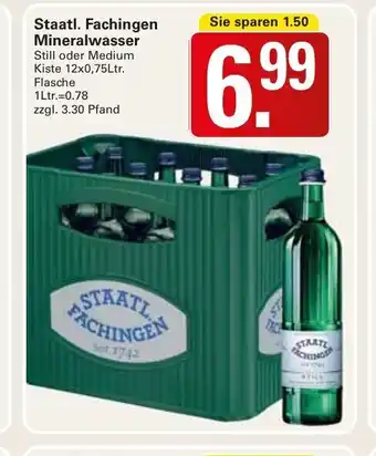 WEZ Staatl. Fachingen Mineralwasser 12 x 0,75 Ltr. Angebot