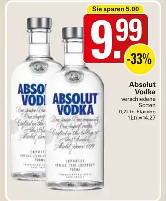 WEZ Absolut Vodka 0,7 Ltr. flasche Angebot