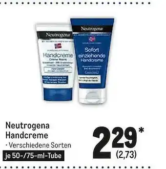 METRO Neutrogena Handcreme 50/75ml Angebot