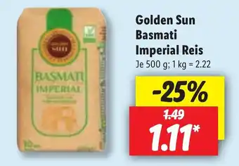 Lidl Golden sun basmati imperial reis 500g Angebot