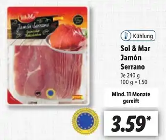 Lidl Sol & mar jamon serrano 240g Angebot