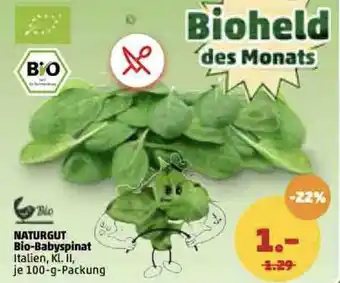 PENNY Naturgut Bio Babyspinat 100g Packung Angebot