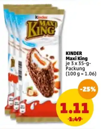 PENNY Kinder Maxi King 3x35g Packung Angebot