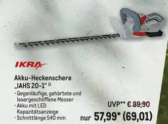 METRO Ikra Akku Heckenschere „IAHS 20-1” Angebot