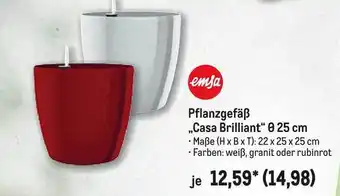 METRO Emsa Pflanzgefäß „Casa Brilliant”ø25 Cm Angebot