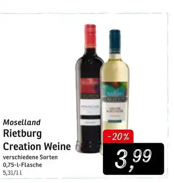 KONSUM Moselland Rietburg Creation Weine 0,75L Angebot