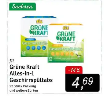 KONSUM Sachsen Fit Grüne Kraft Alles-in-1 Geschirrspültabs Angebot