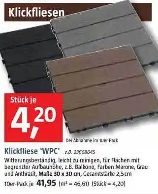 Bauhaus Klickfliese 'wpc' Angebot