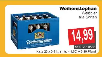 Getränke Göbel Weihenstephan Weißbier 20x0,5L Angebot