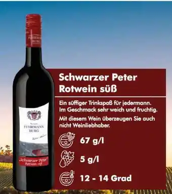 Logo Getränkemarkt Schwarzer Peter Rotwein Sub Angebot