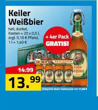 Logo Getränkemarkt Keiler Weißbier 20x0,5L Angebot