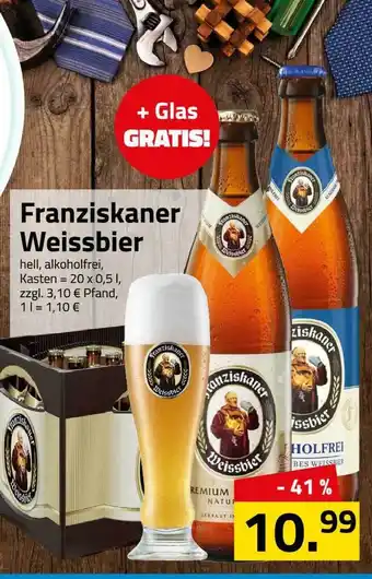 Logo Getränkemarkt Franziskaner Weissbier 20x0,5L Angebot