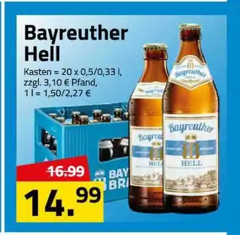 Logo Getränkemarkt Bayreuther Hell 20x0,5L/0,33L Angebot