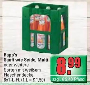 Profi Getränke Rapp's Sanft Wie Seide, Multi 6x1L Angebot