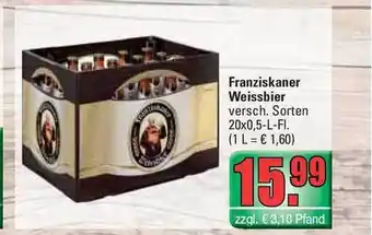 Profi Getränke Franziskaner Weissbier 20x0,5L Angebot