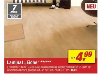 toom Baumarkt Laminat „Eiche” Angebot