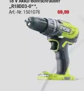 toom Baumarkt Ryobi 18v Akku Bohrschrauber R18dd3-0 Angebot