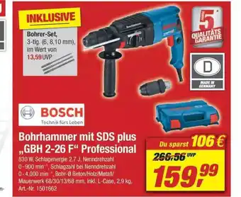 toom Baumarkt Bosch Bohrhammer Mit SDS Plus „Gbh 2-26f” Professional Angebot