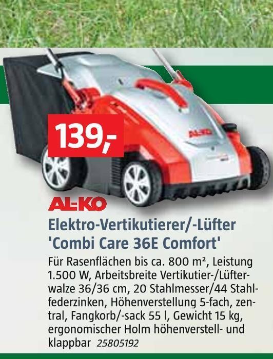 Alko elektrovertikutierer/lüfter care 36e comfort' Angebot bei