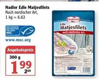 Globus Nadler Edle Matjesfilets Angebot