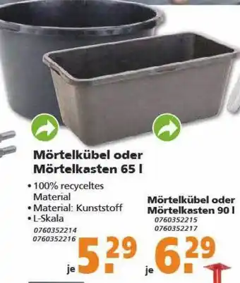 Globus Baumarkt Mörtelkübel Oder Mörtelkasten 65 L Oder 90 L Angebot