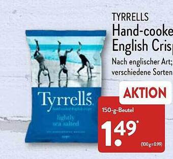 Aldi Nord Tyrrells Hand-cooked English Crisps Angebot